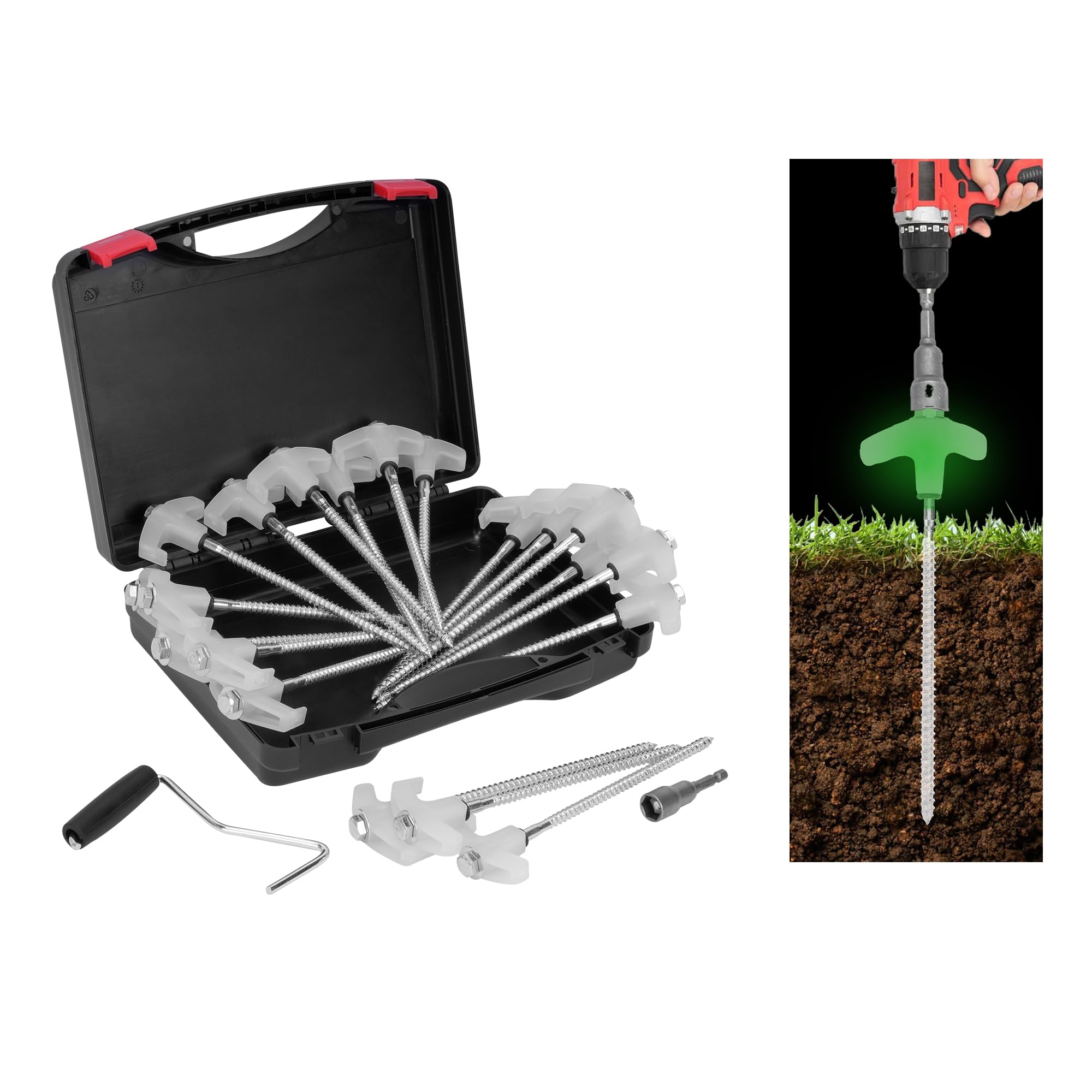 Goumthe 20PCS Screw in Tent Stakes