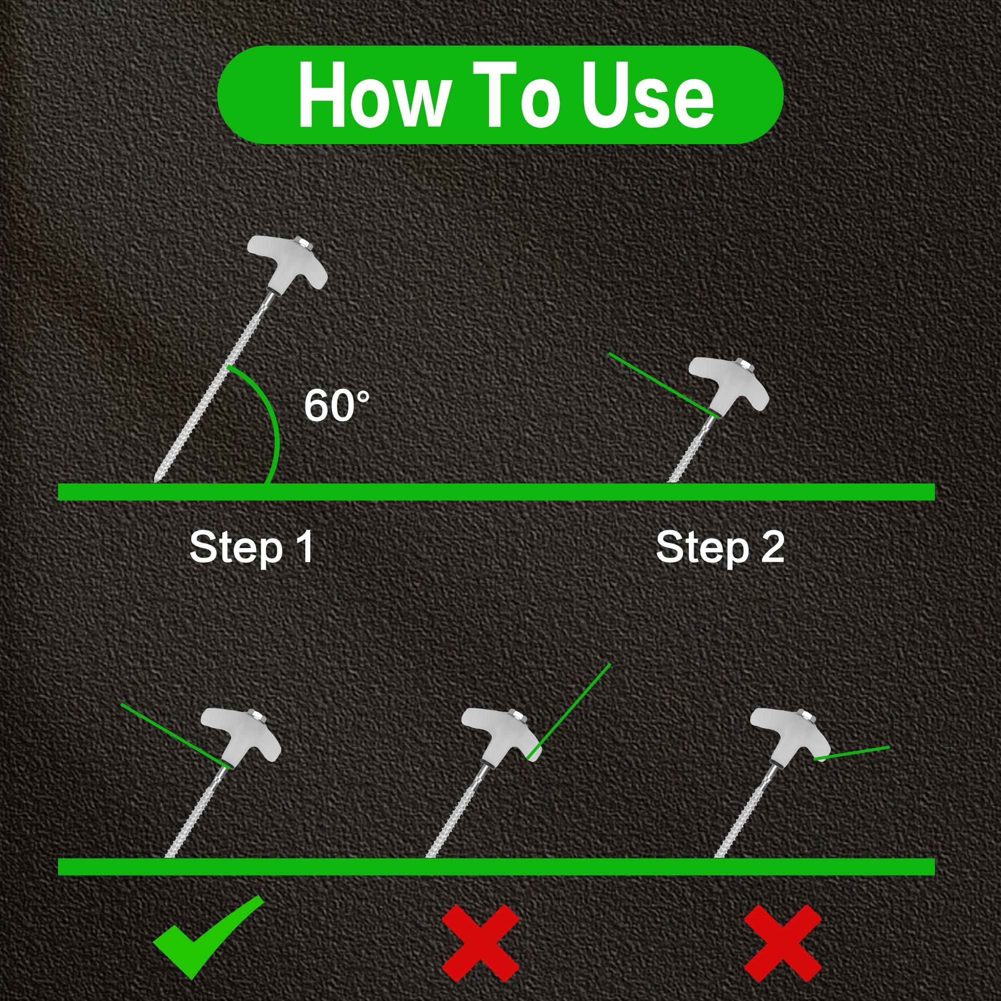 Goumthe 20PCS Screw in Tent Stakes