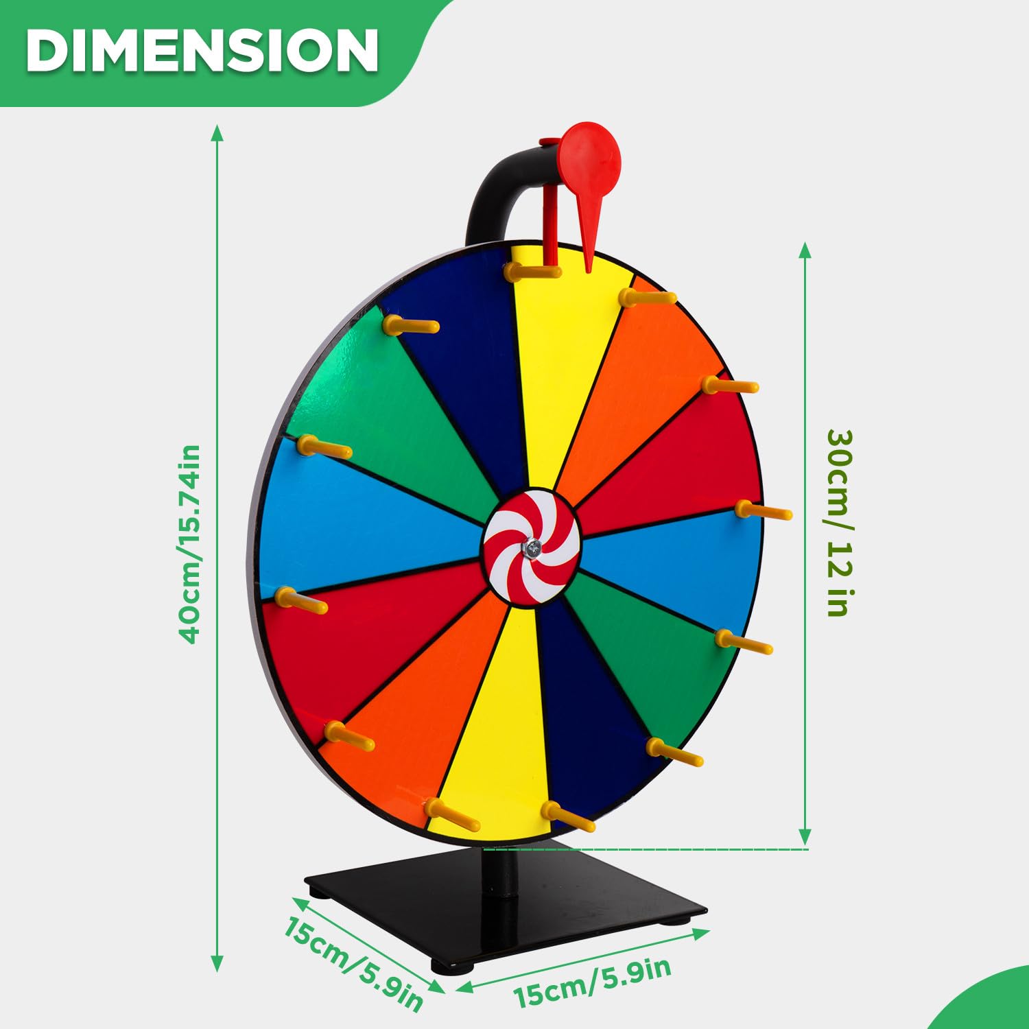 12 Inch Spinning Prize Wheel 12 Slots