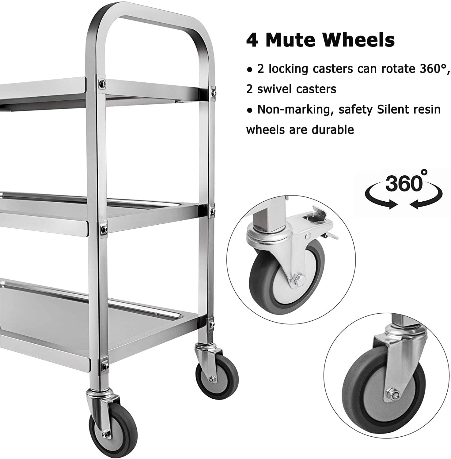 3 Tier Stainless Steel Catering Trolley