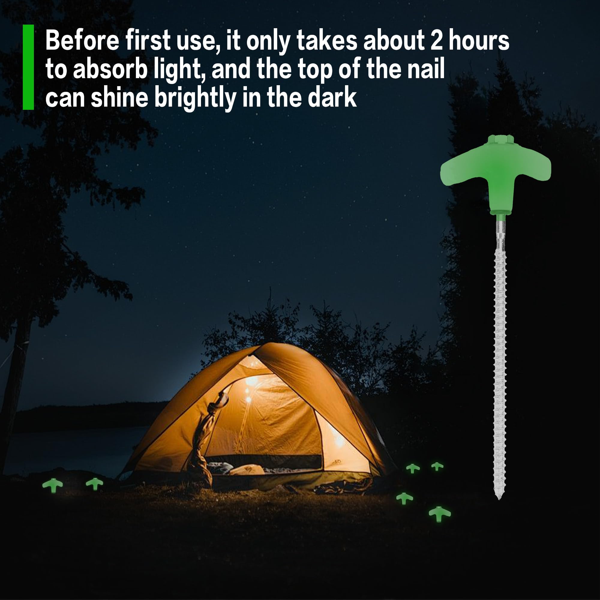 Goumthe 20PCS Screw in Tent Stakes