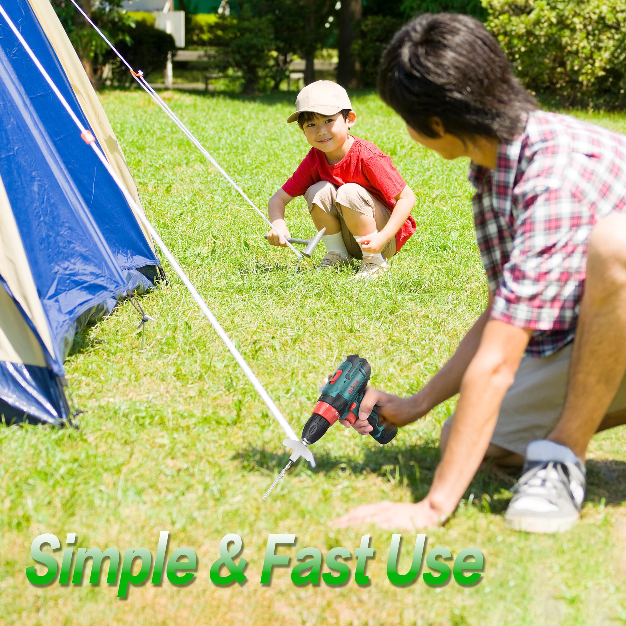 Goumthe 20PCS Screw in Tent Stakes