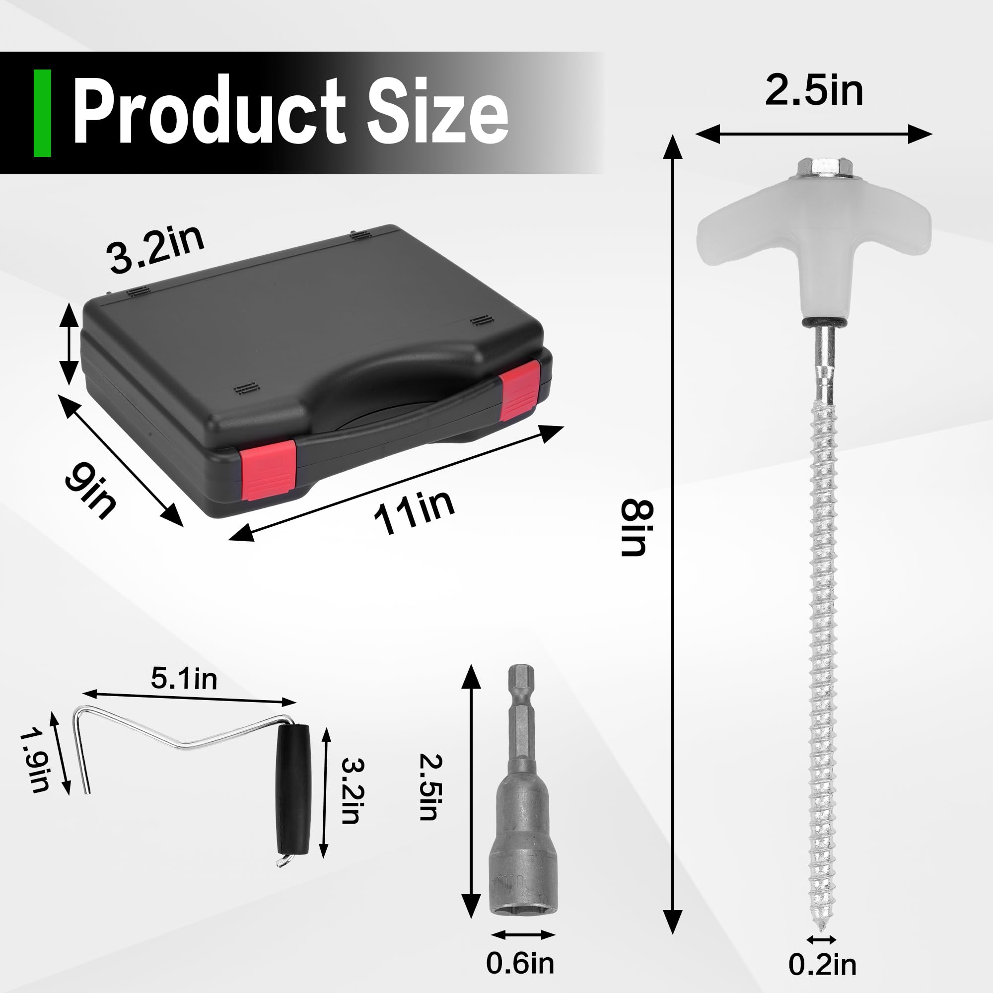Goumthe 20PCS Screw in Tent Stakes