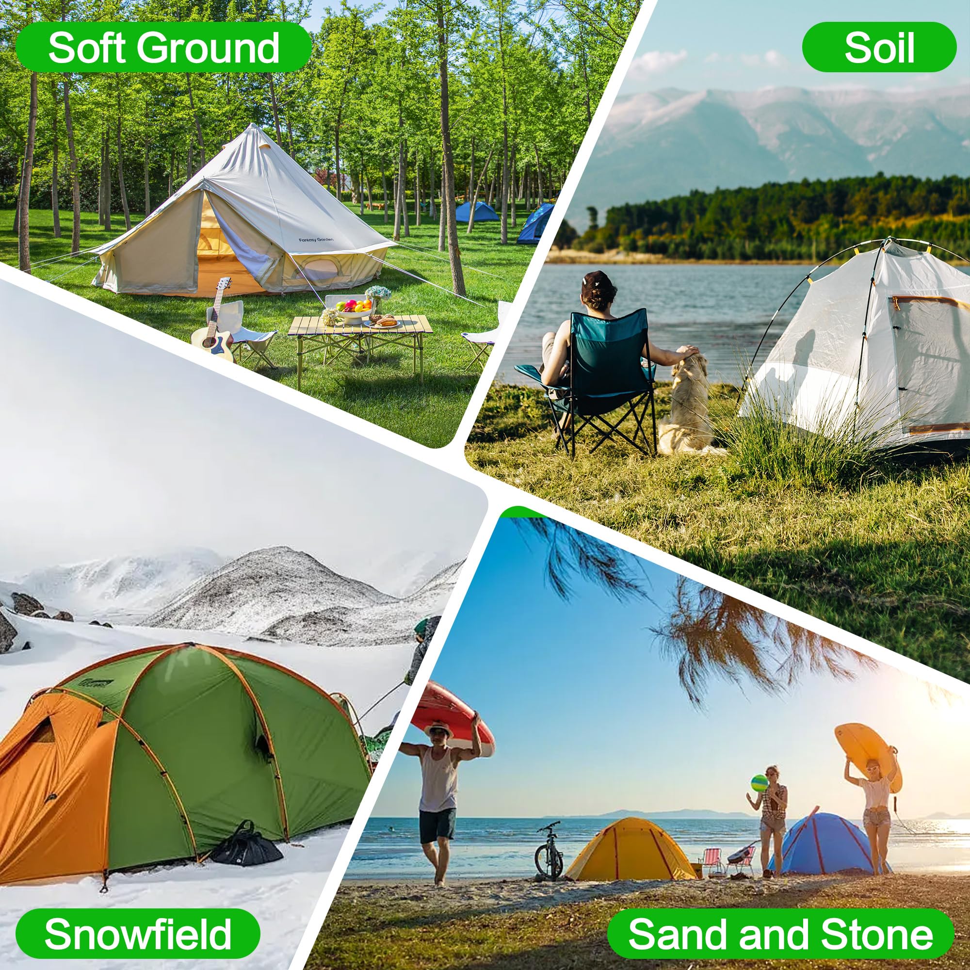 Goumthe 20PCS Screw in Tent Stakes