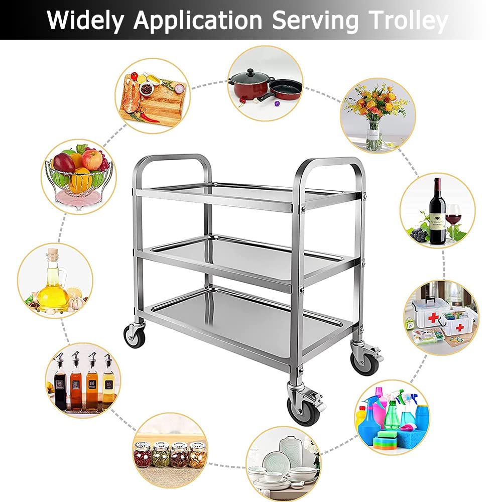 3 Tier Stainless Steel Catering Trolley
